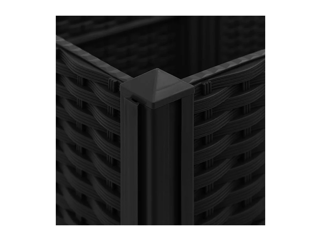 Jardinière lit surélevé plantes noire 160 x 40 x 38 cm 02_0000920