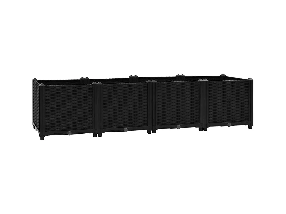 Jardinière lit surélevé plantes noire 160 x 40 x 38 cm 02_0000920