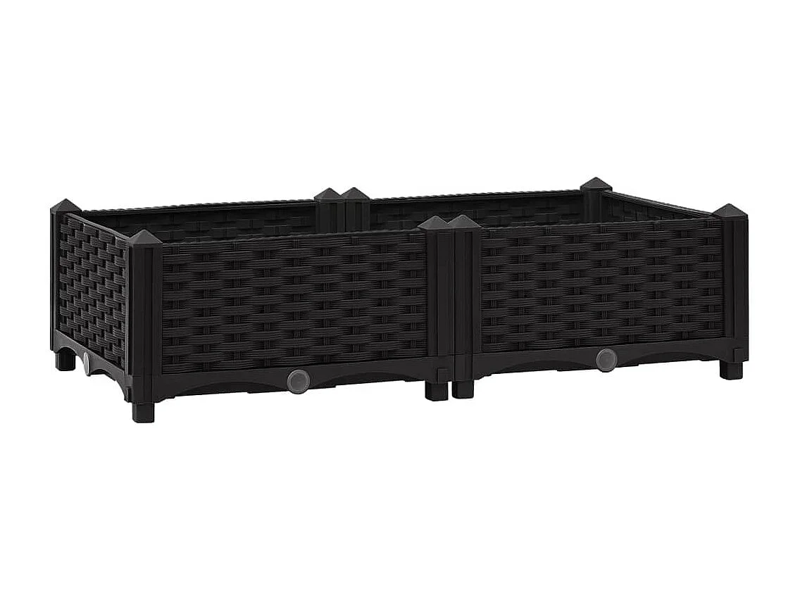 Macetero elevado plantas flores jardín 80 x 40 x 23 cm polipropileno 02_0000944