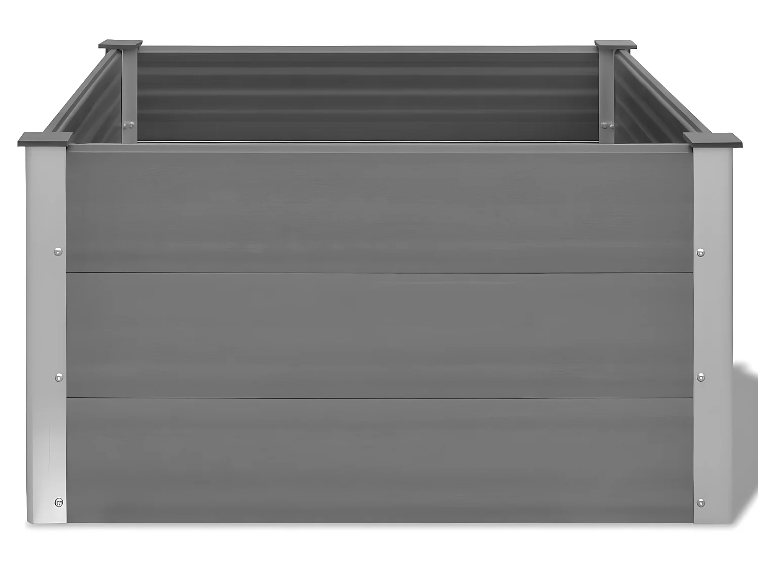 Plantador de canteiro elevado flores jardim WPC 100 x 100 x 54 cm cinza 02_0001235