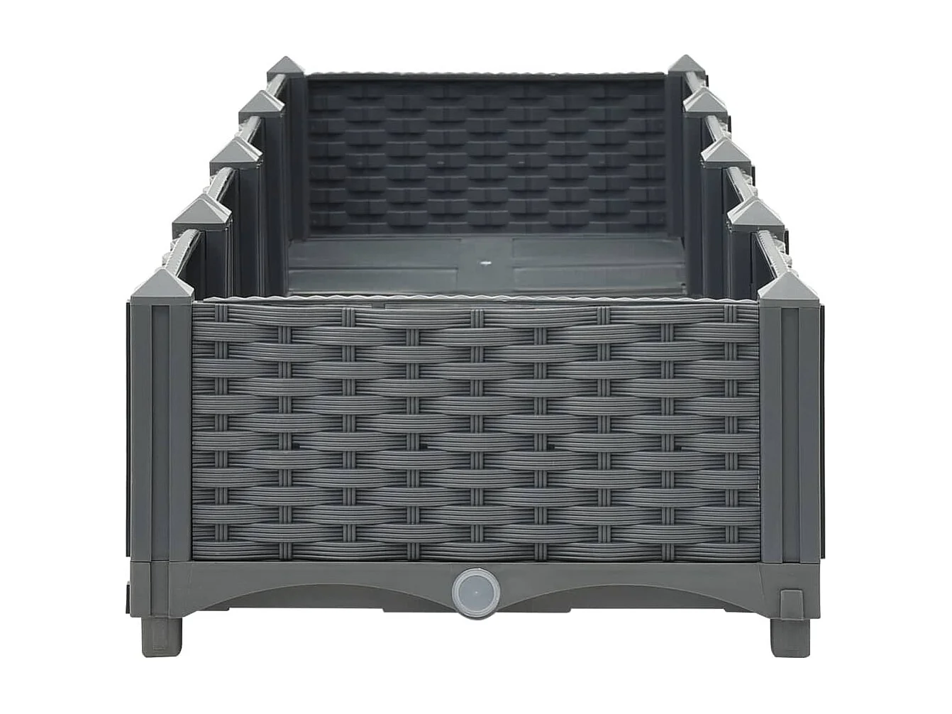 Macetero elevado plantas flores jardín 160 cm polipropileno gris 02_0000915