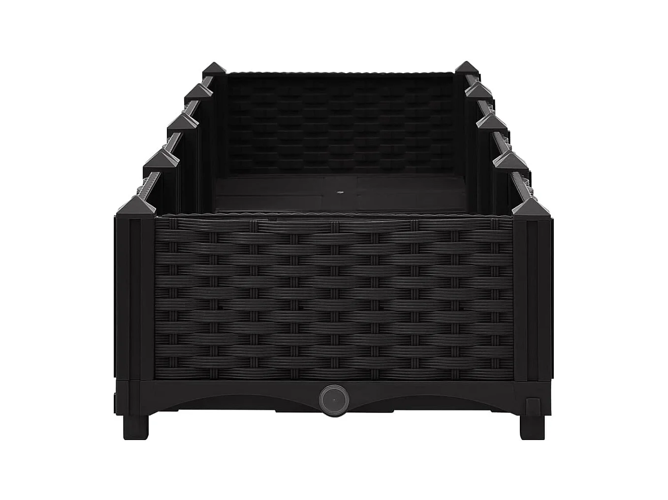 Jardinière lit surélevé plantes noire 160 x 40 x 23 cm 02_0000917