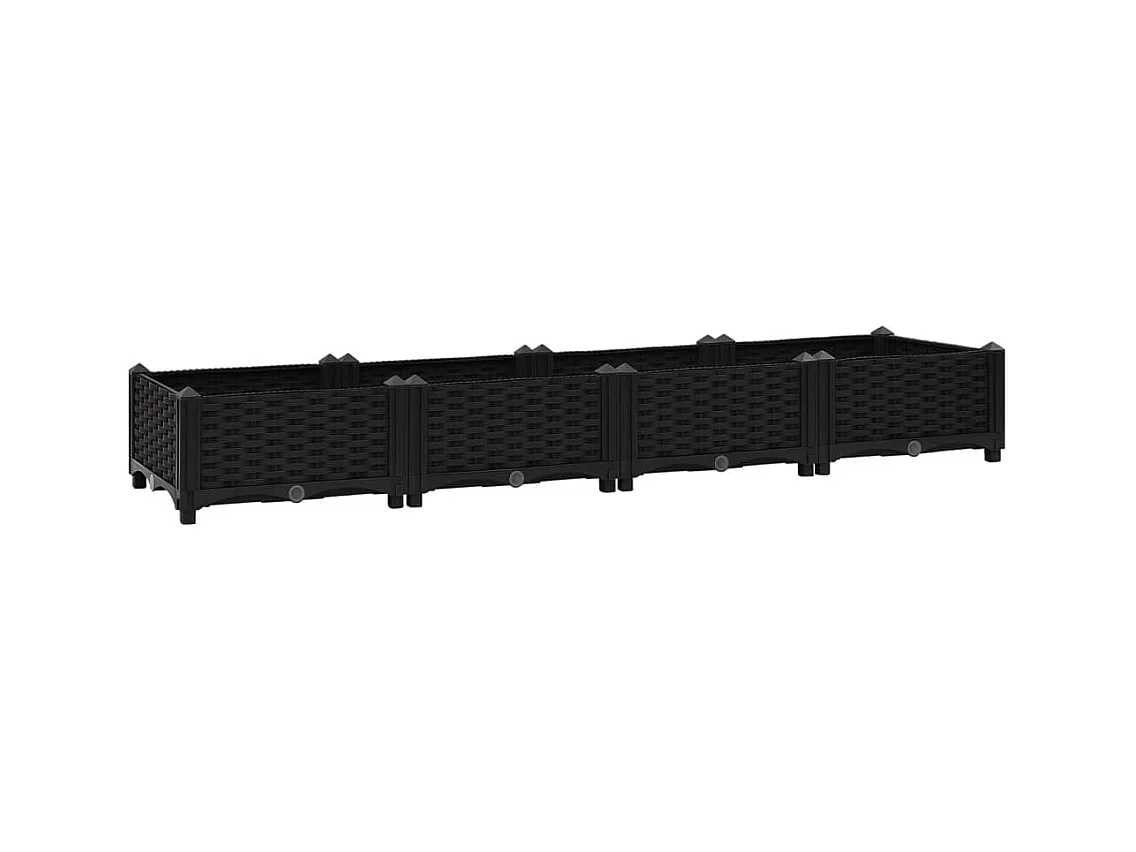Jardinière lit surélevé plantes noire 160 x 40 x 23 cm 02_0000917