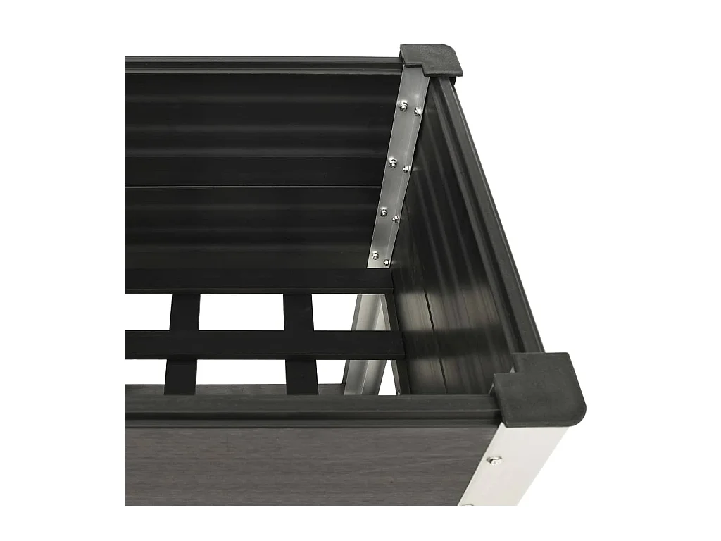 Jardinière lit surélevé plantes fleurs jardin avec étagère 200 x 50 x 90 cm WPC gris 02_0001173