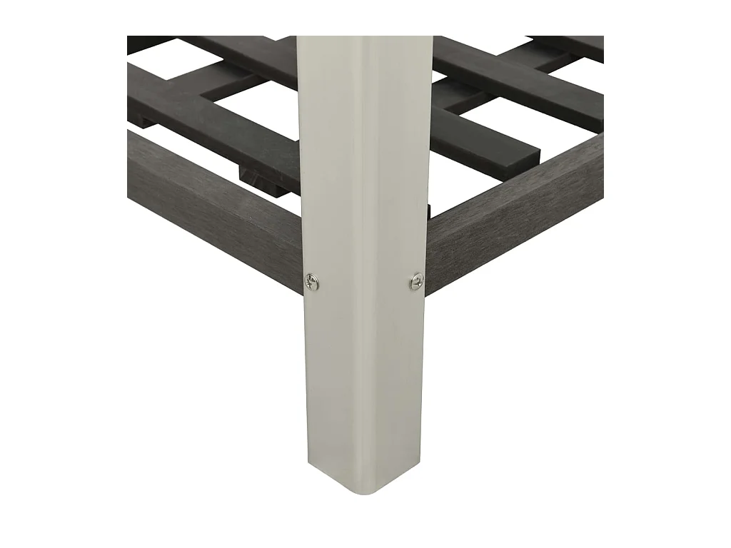 Jardinière lit surélevé plantes fleurs jardin avec étagère 200 x 50 x 90 cm WPC gris 02_0001173