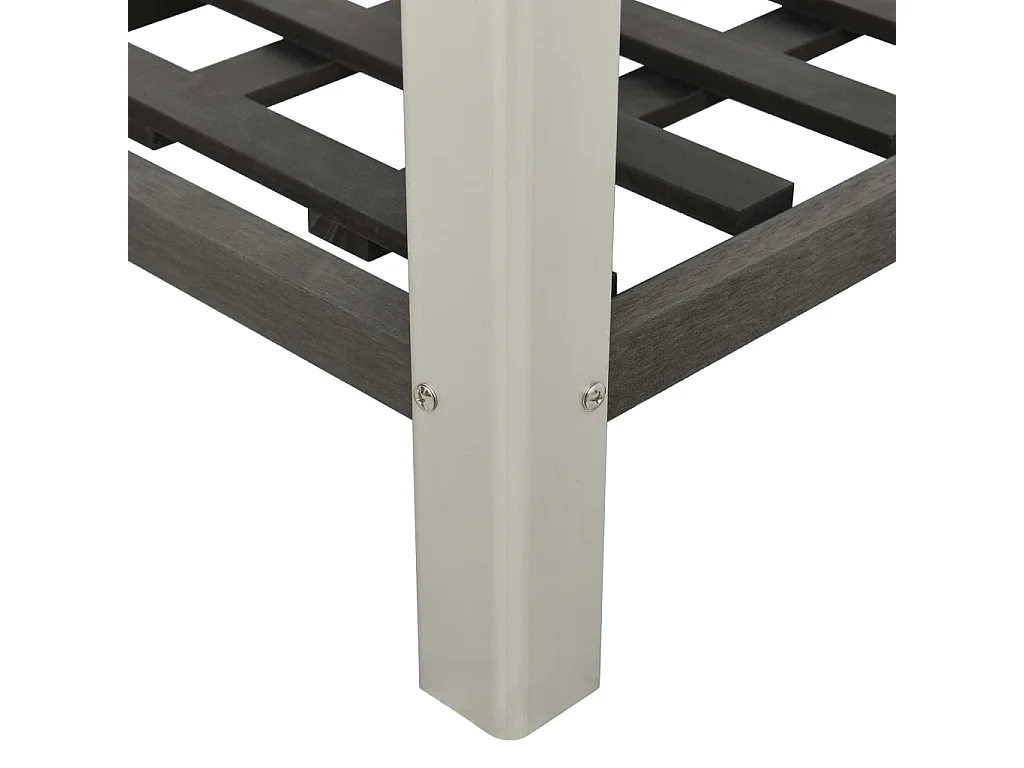 Jardinière lit surélevé plantes fleurs jardin avec étagère 200 x 50 x 90 cm WPC gris 02_0001173