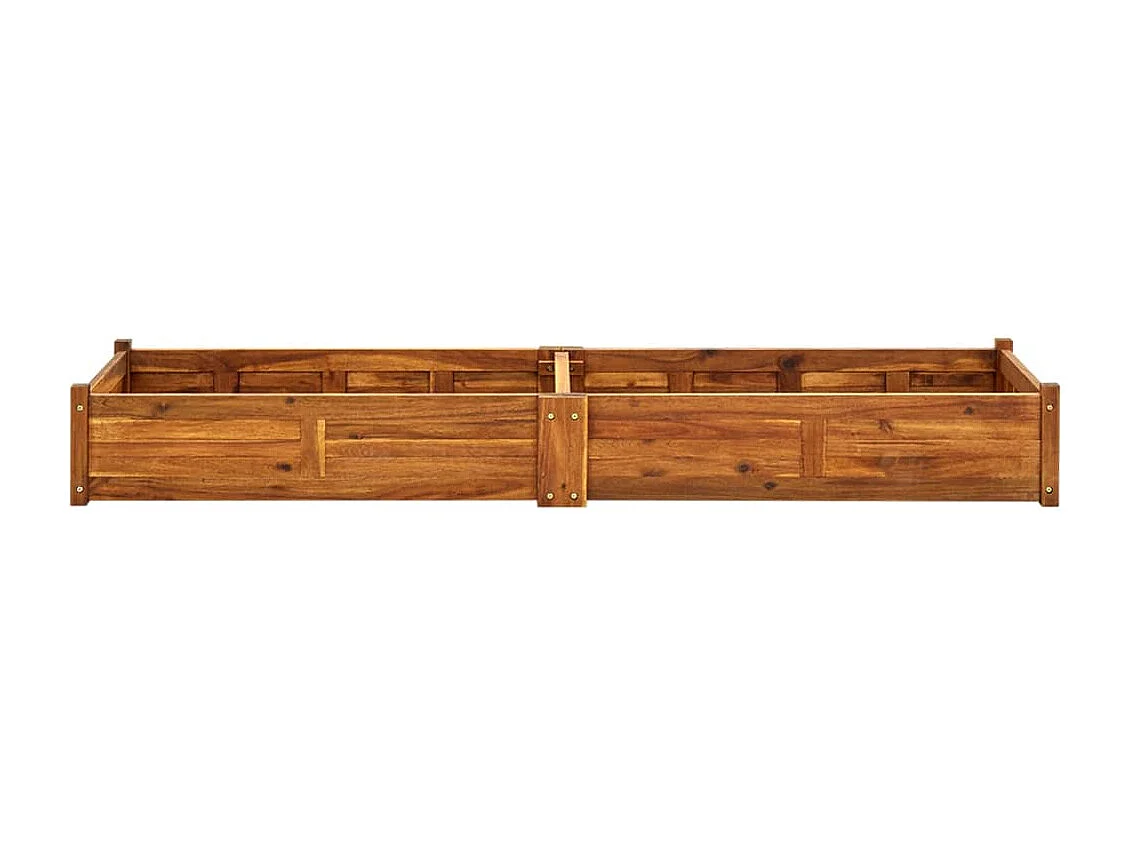 Macetero elevado plantas flores jardín 200 x 50 x 25 cm madera de acacia 02_0001187