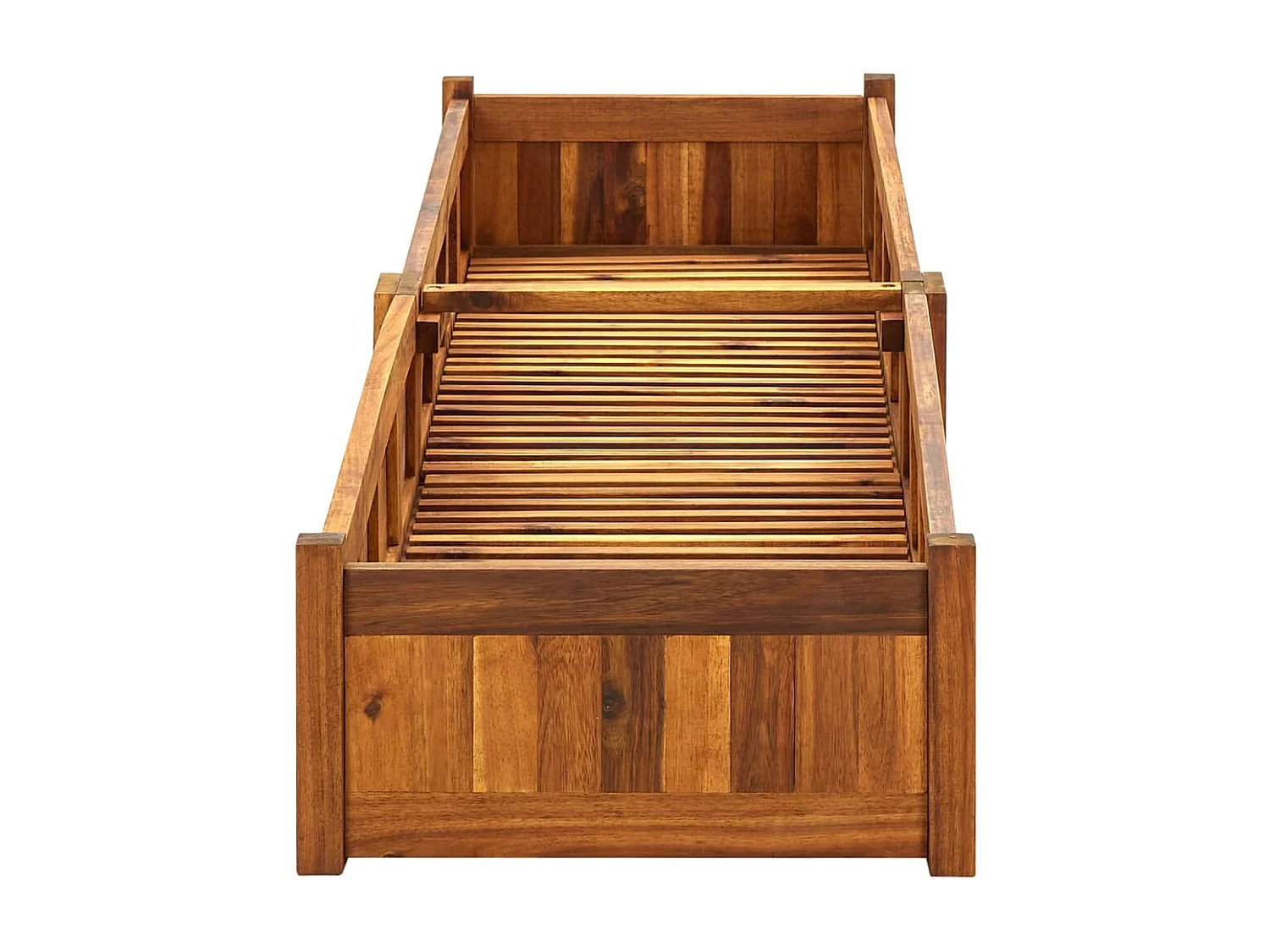 Macetero elevado plantas flores jardín 200 x 50 x 25 cm madera de acacia 02_0001187