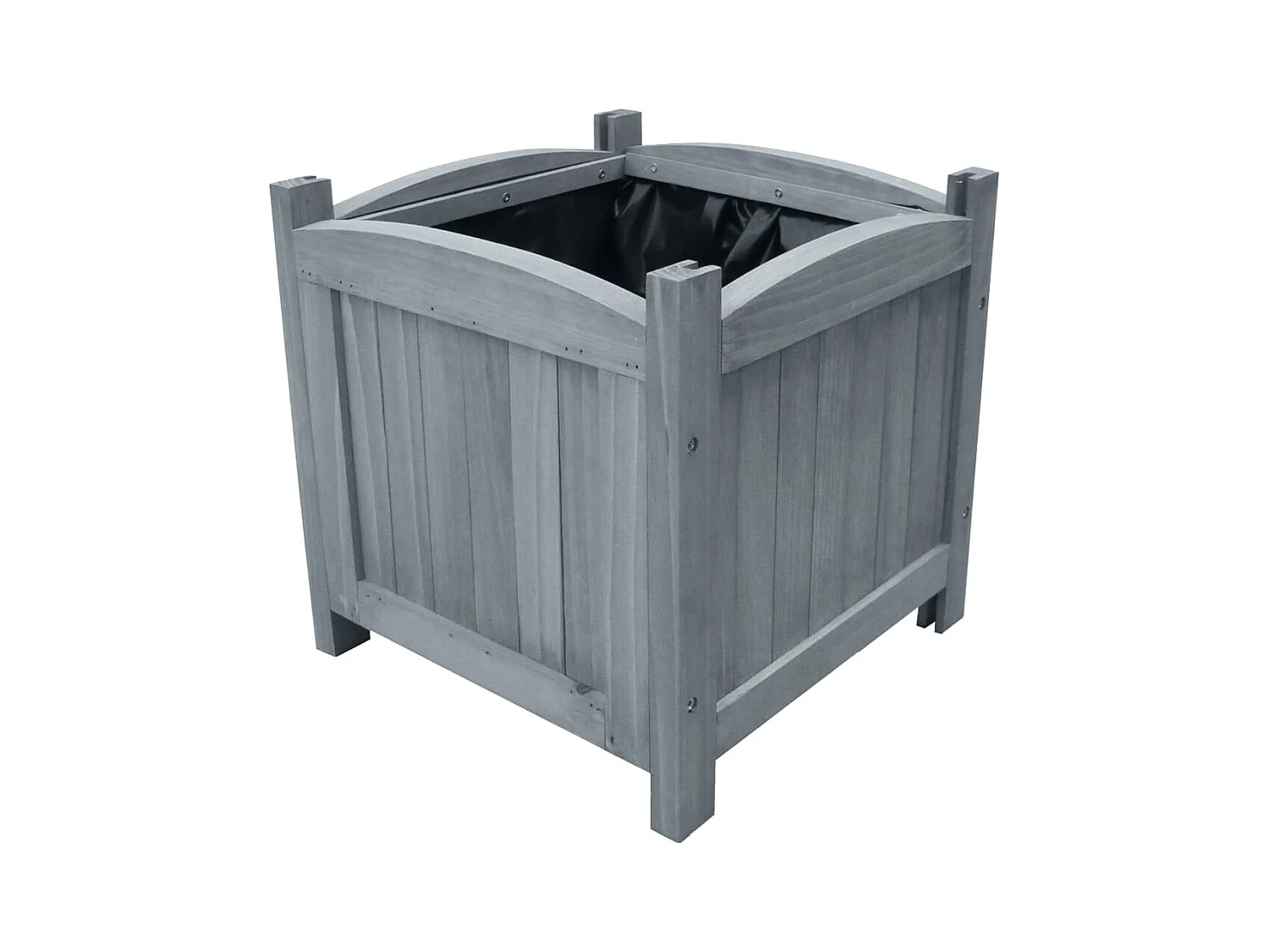 Jardinera arriate elevado plantas flores jardín 2 piezas 30 x 30 x 30 cm madera maciza de abeto 02_0001337