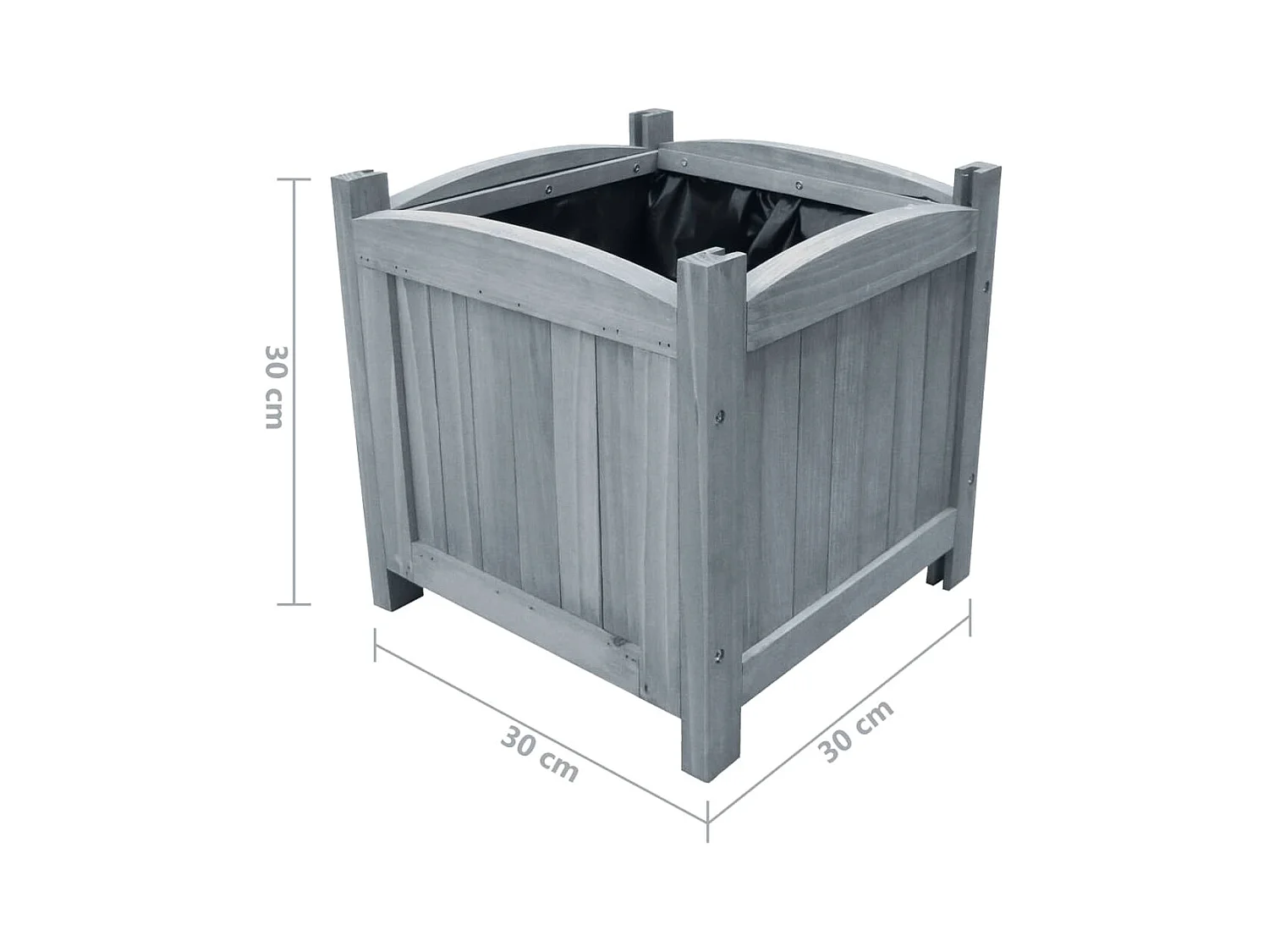 Jardinera arriate elevado plantas flores jardín 2 piezas 30 x 30 x 30 cm madera maciza de abeto 02_0001337