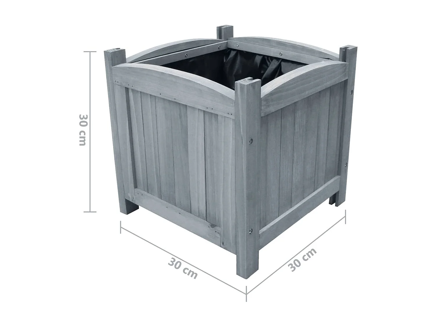 Jardinera arriate elevado plantas flores jardín 2 piezas 30 x 30 x 30 cm madera maciza de abeto 02_0001337