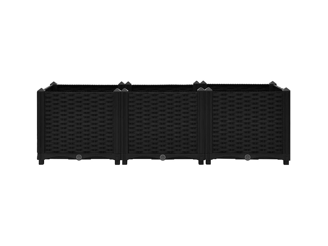 Jardinière lit surélevé plantes noire 120 x 40 x 38 cm 02_0000907