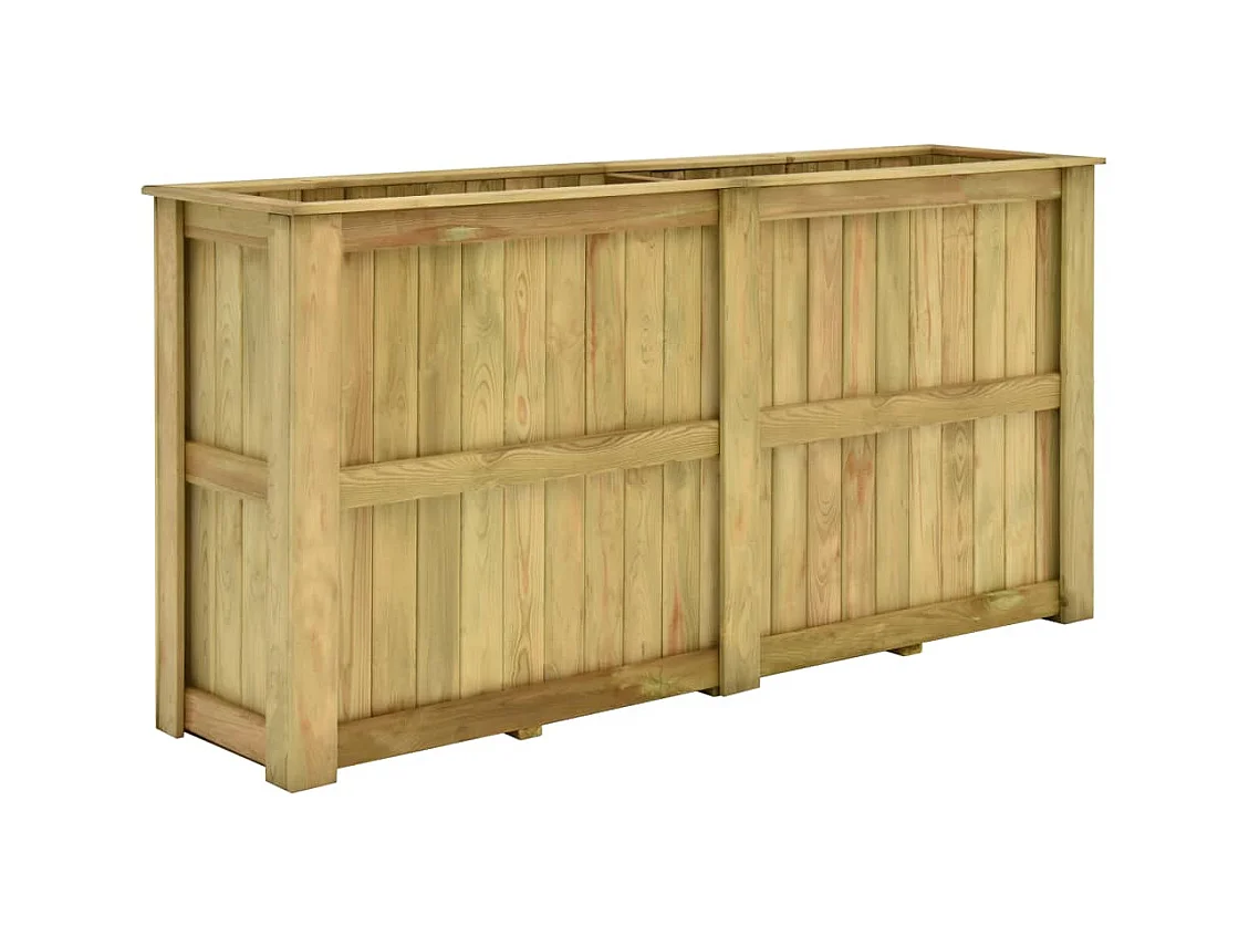 Jardinière surélevée 196 cm bois marron 196 x 50 x 100 cm 02_0000844