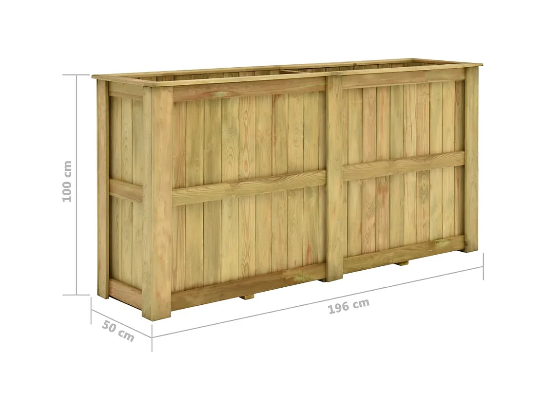 Jardinière surélevée 196 cm bois marron 196 x 50 x 100 cm 02_0000844