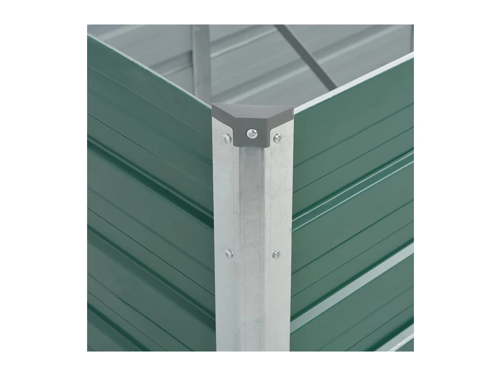 Macetero elevado plantas flores jardín 240 cm verde acero galvanizado 02_0001106