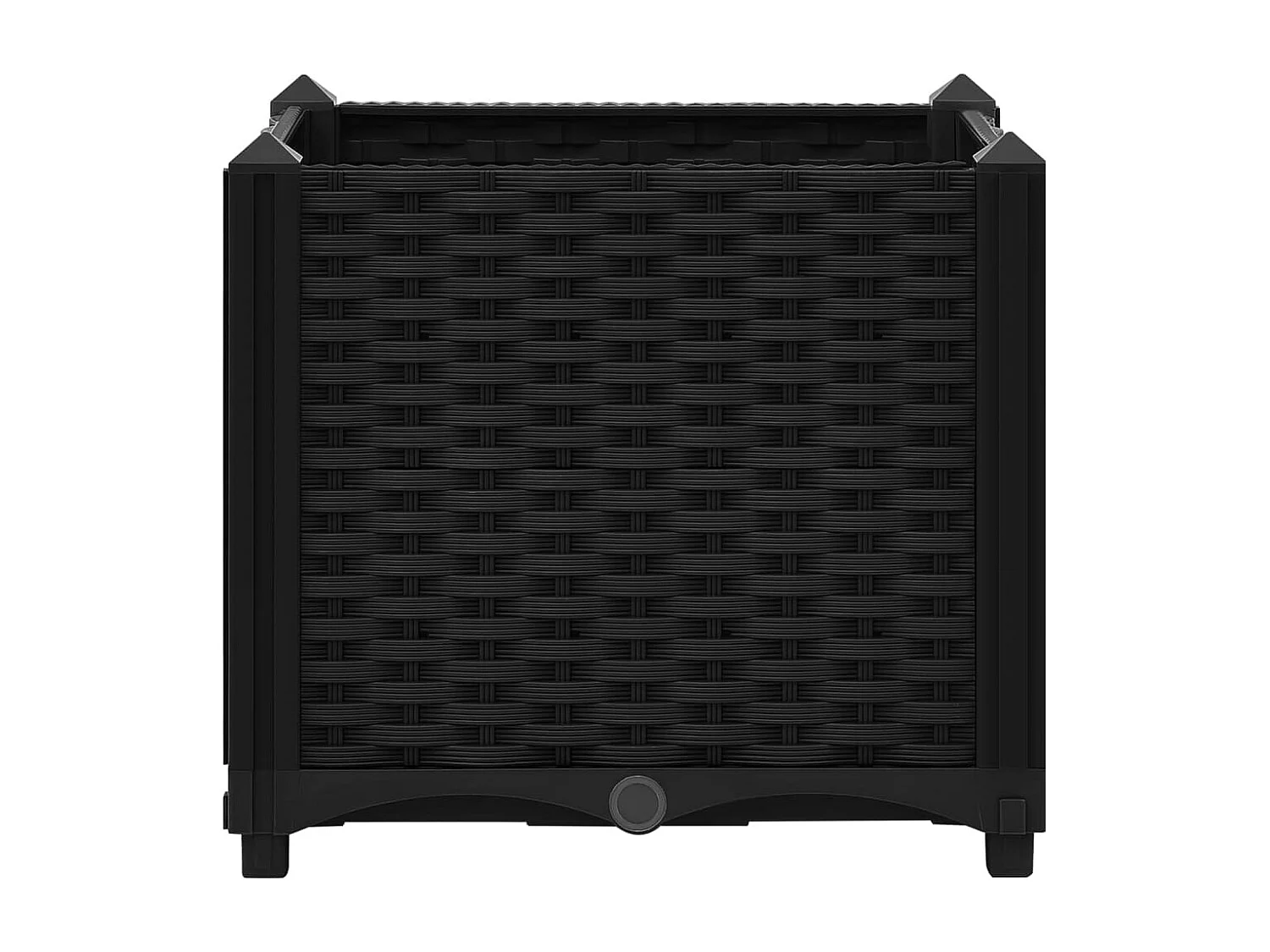 Macetero elevado plantas flores jardín 40 x 40 cm polipropileno negro 02_0000930