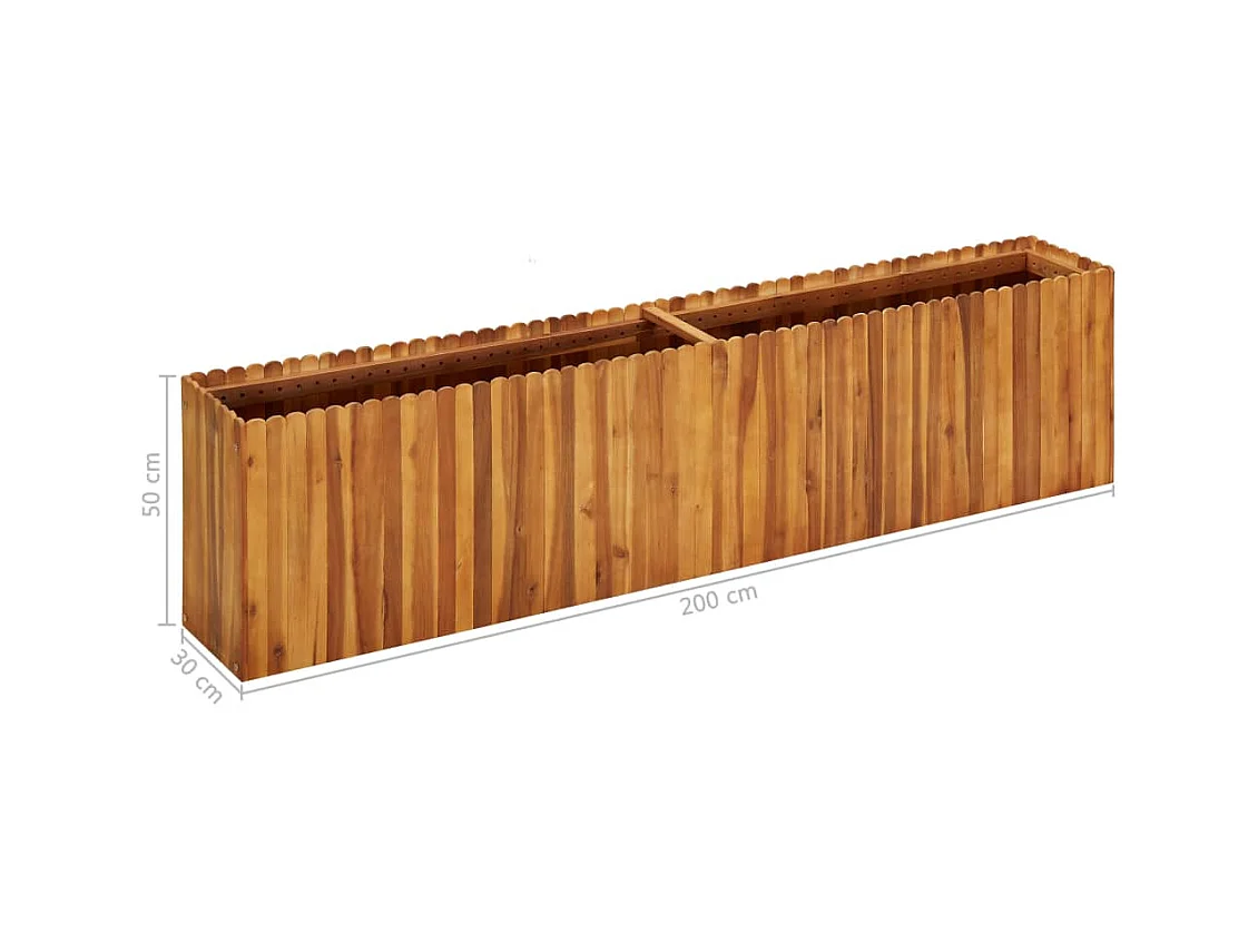 Jardinière lit surélevé plantes bois marron 200 x 30 x 50 cm 02_0001013