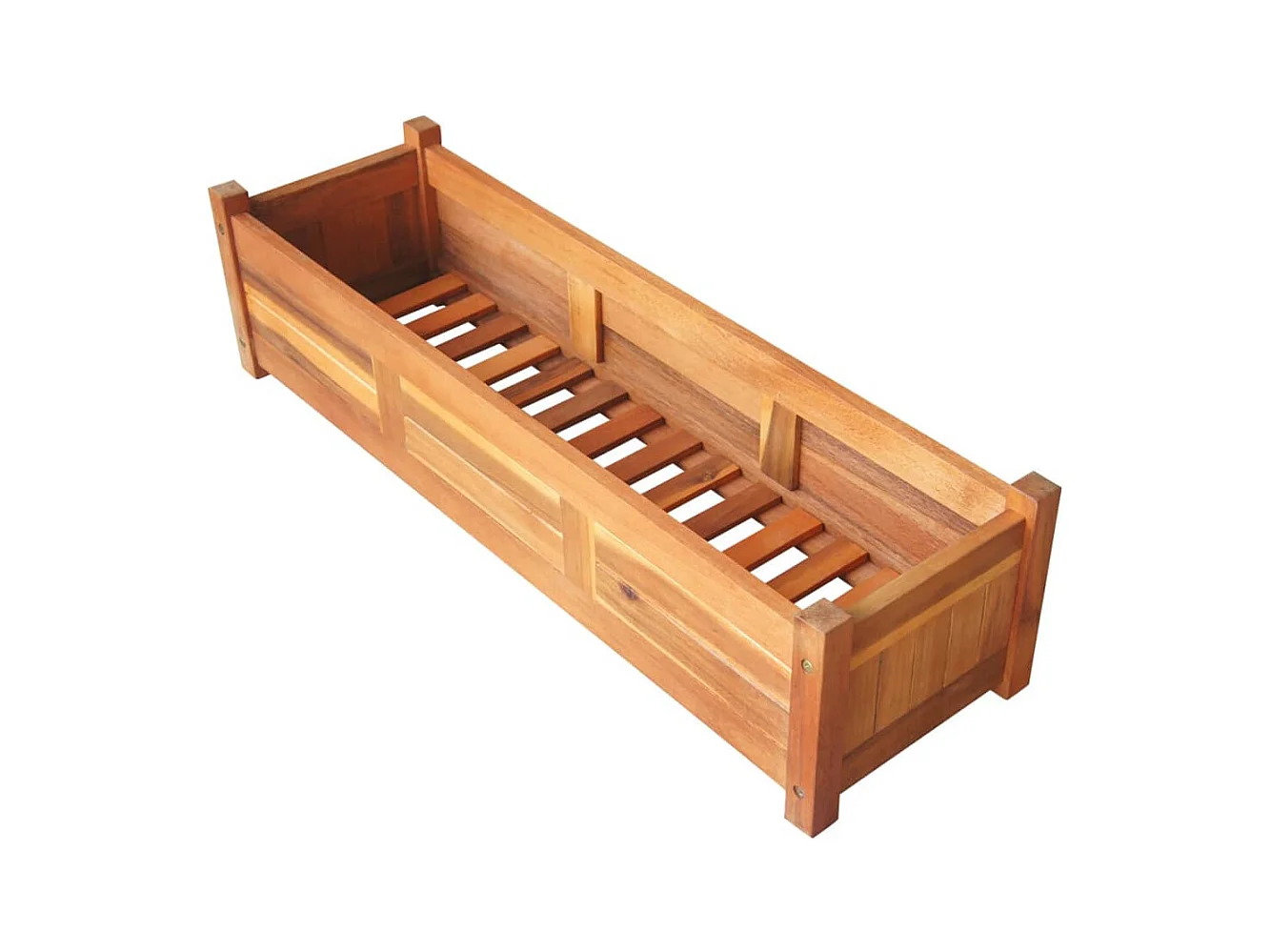 Jardinera arriate elevado plantas flores jardín 2 piezas 100 x 30 x 25 cm madera de acacia 02_0001338