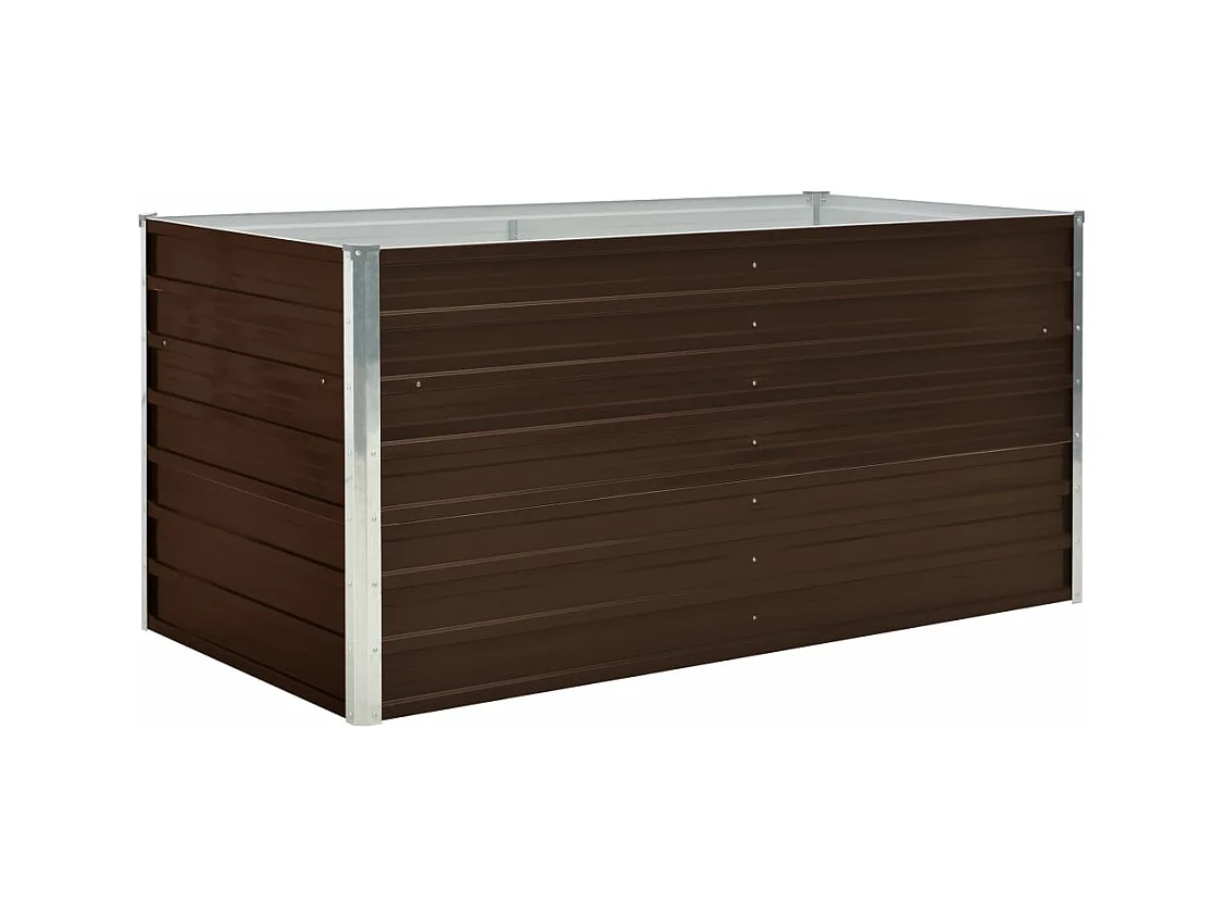 Jardinera elevada 160 x 80 x 77 cm acero galvanizado marrón 02_0000859