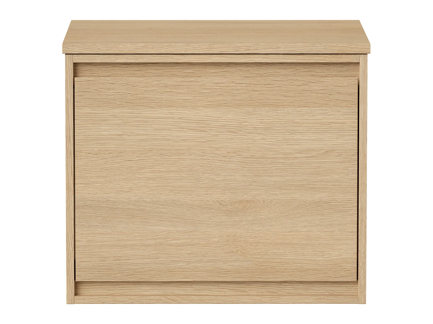 Meuble sous vasque avec tiroir à l'anglaise et planche - 80 cm - Placage chêne - MESLIVA