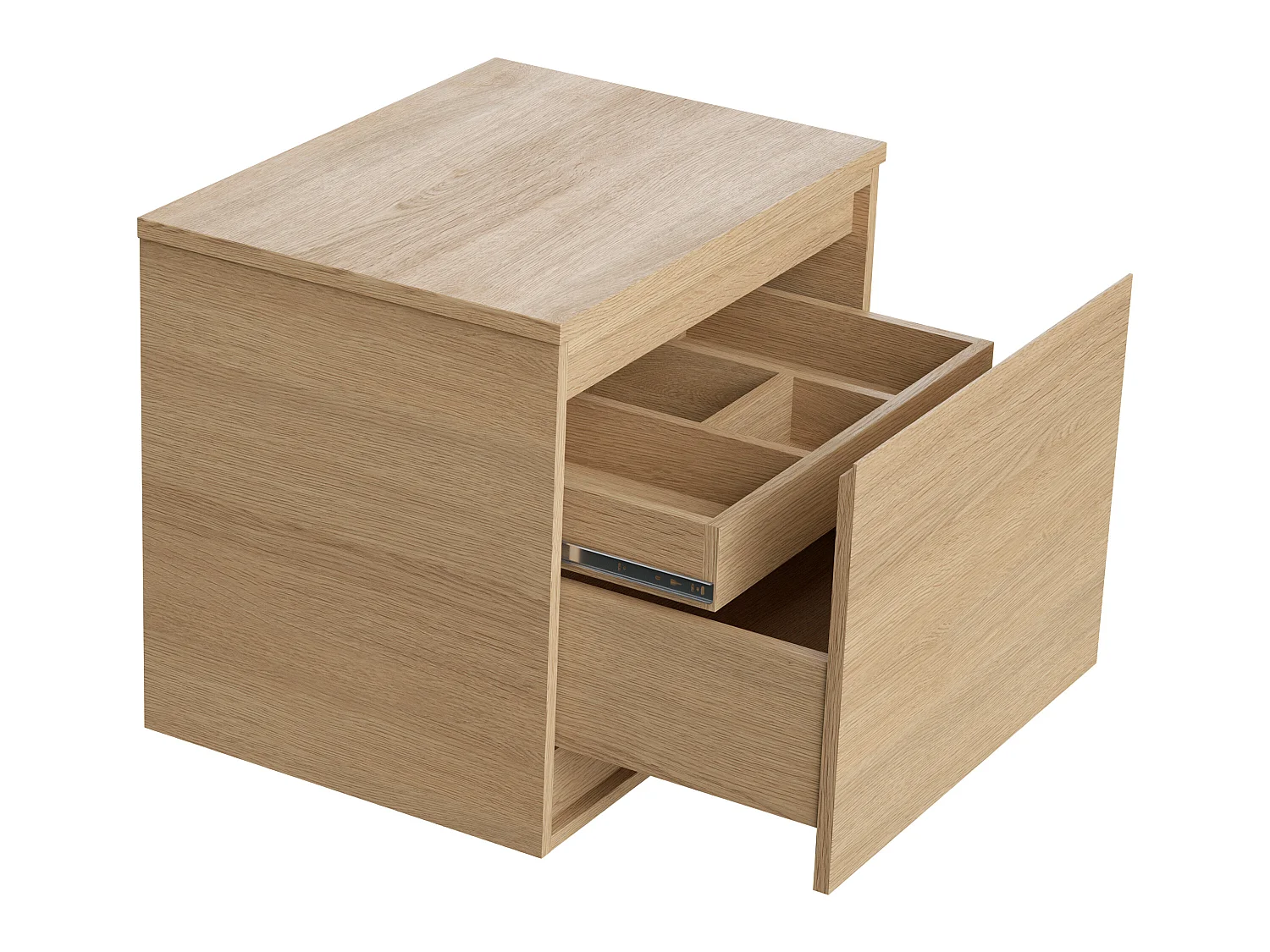 Szafka pod umywalkę z szufladą wewnętrzną i blatem - Okleina dębowa - 80 cm - MESLIVA