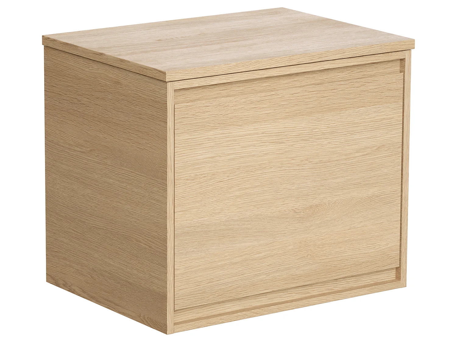 Szafka pod umywalkę z szufladą wewnętrzną i blatem - Okleina dębowa - 80 cm - MESLIVA