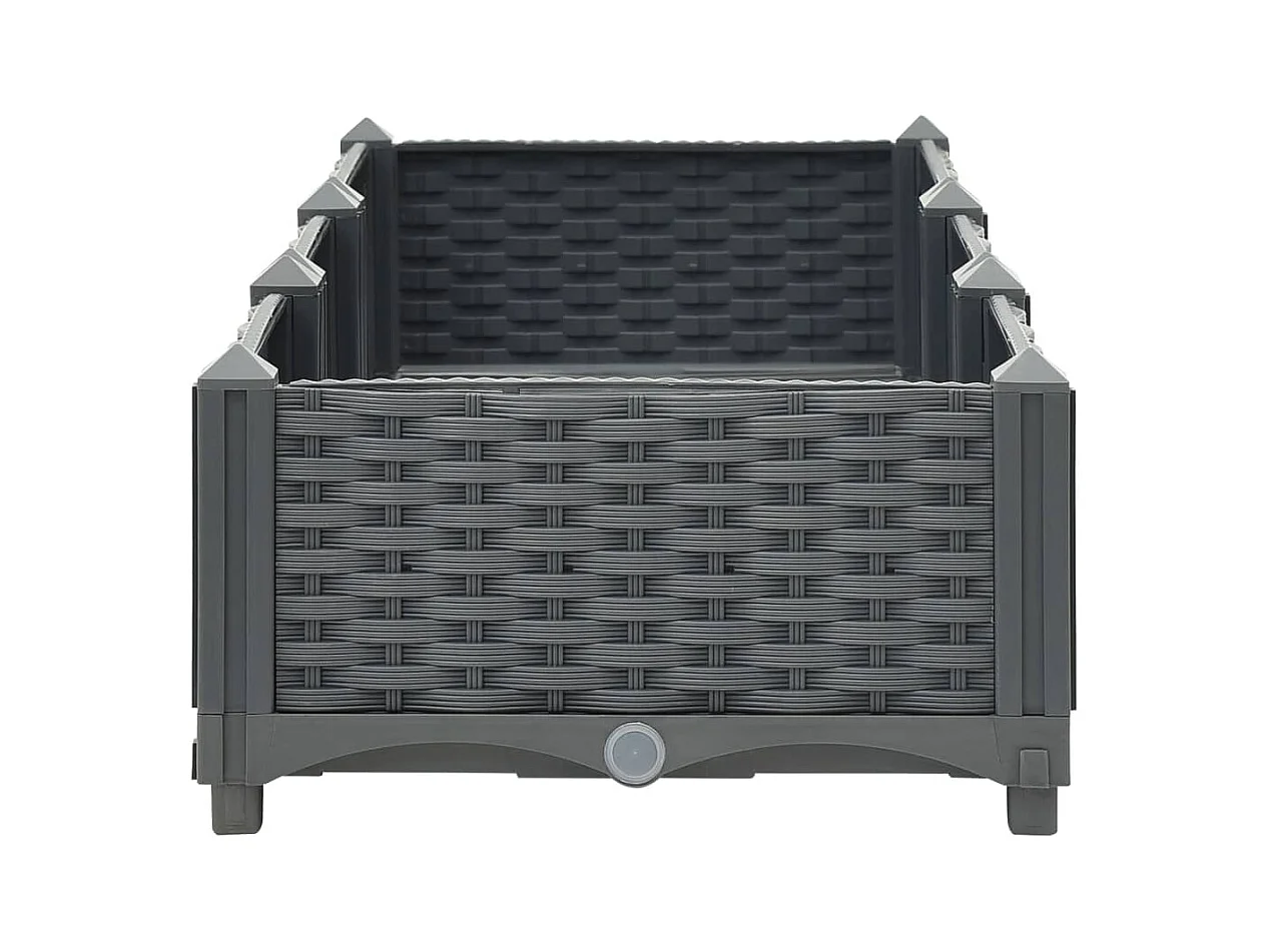Macetero elevado plantas flores jardín 120 x 40 x 23 cm polipropileno gris oscuro 02_0000902