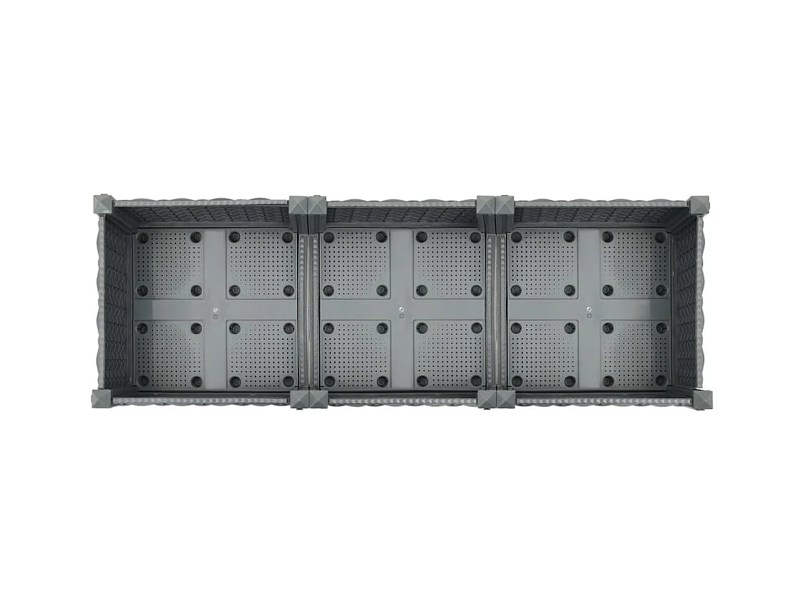 Macetero elevado plantas flores jardín 120 x 40 x 23 cm polipropileno gris oscuro 02_0000902