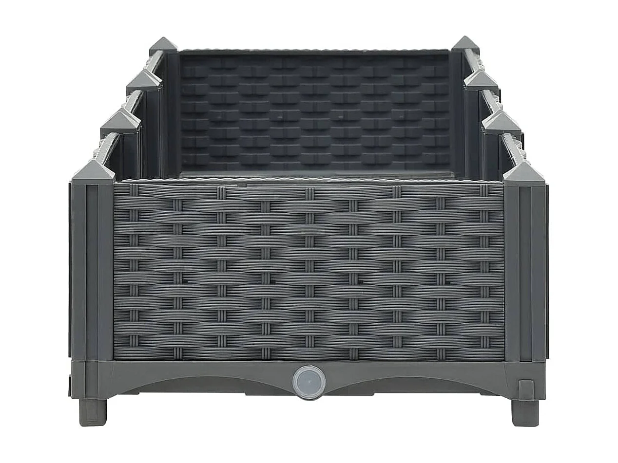 Fioriera rialzata piante fiori giardino 120 x 40 x 23 cm polipropilene grigio scuro 02_0000902