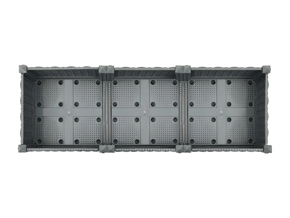 Fioriera rialzata piante fiori giardino 120 x 40 x 23 cm polipropilene grigio scuro 02_0000902