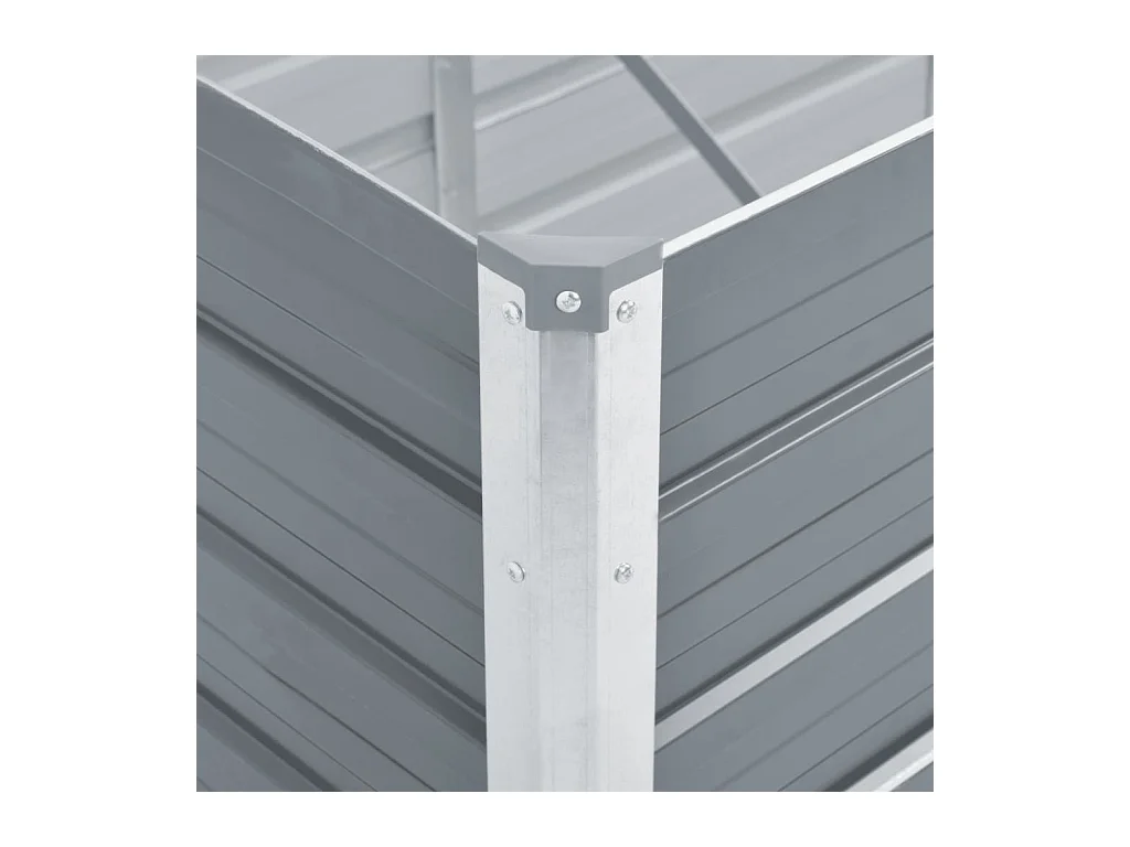 Jardinera elevada plantas flores jardín acero galvanizado 240 x 80 x 45 cm gris 02_0001103