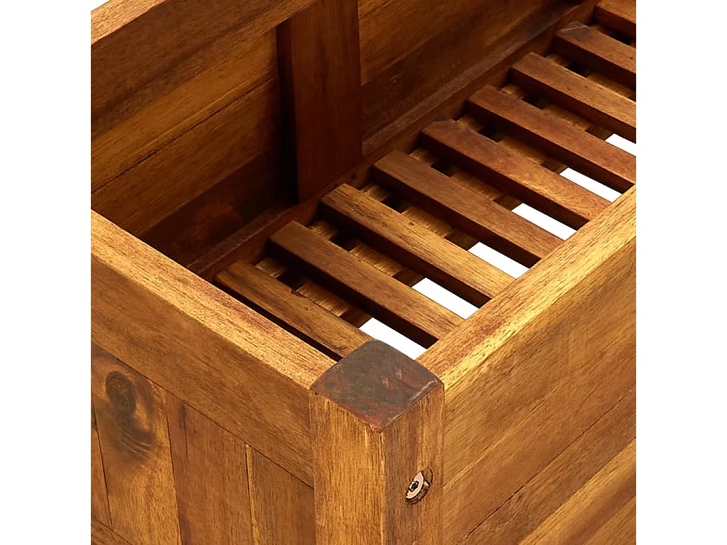 Macetero elevado plantas flores jardín 100 x 30 x 25 cm madera de acacia 02_0001178