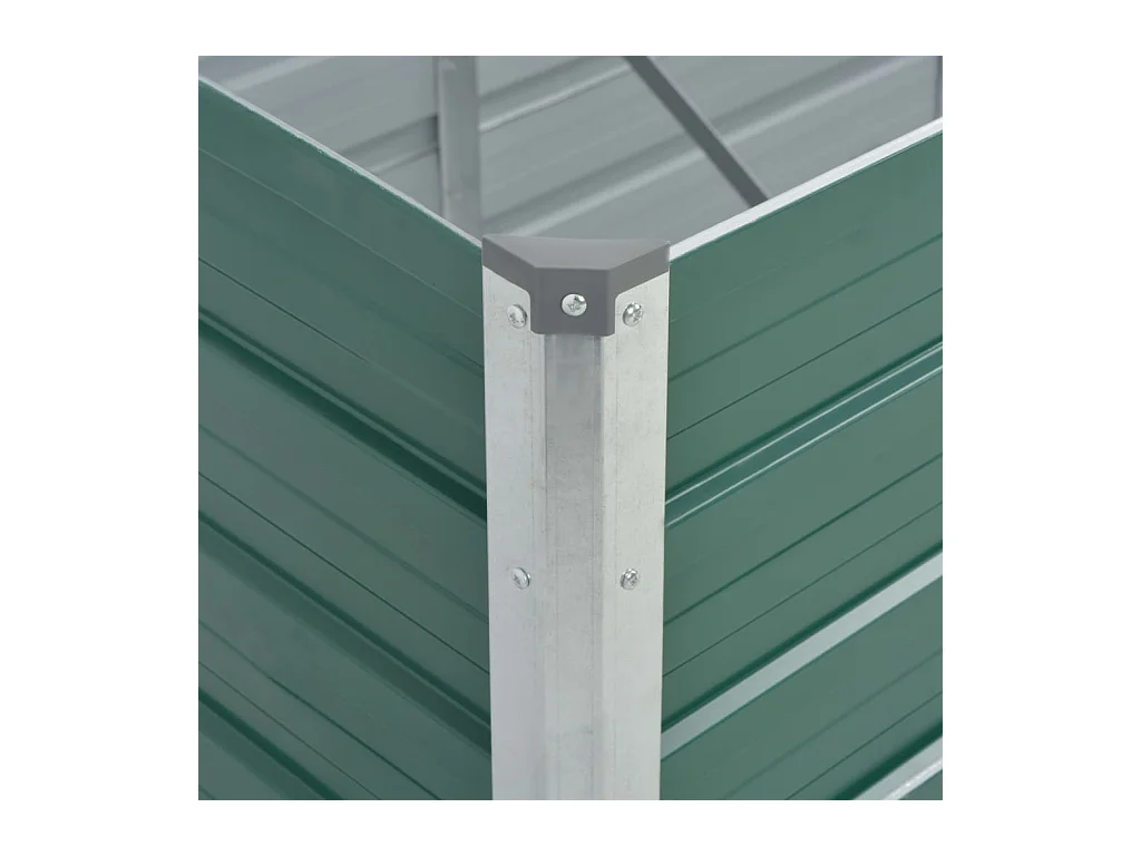 Macetero elevado plantas flores jardín acero galvanizado 240 x 80 x 45 cm verde 02_0001104