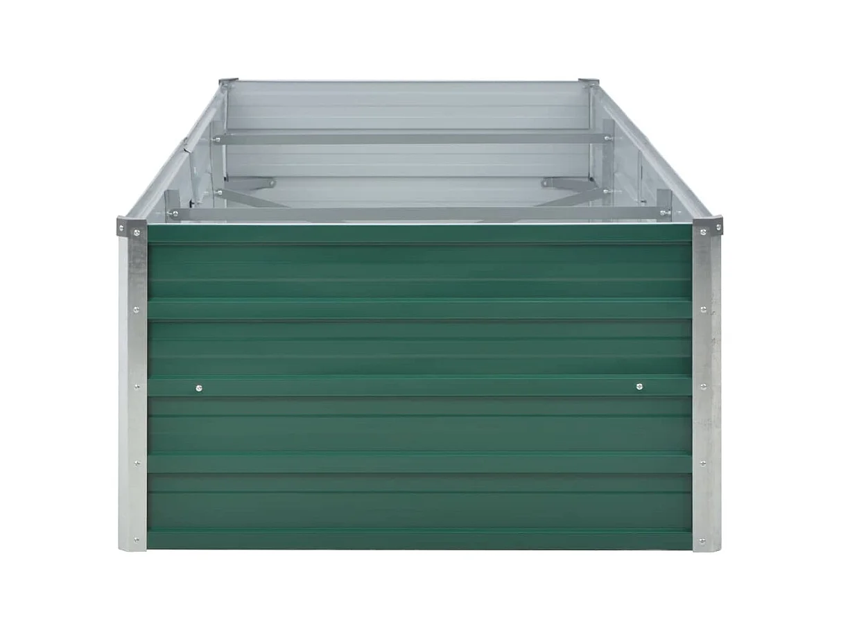 Macetero elevado plantas flores jardín acero galvanizado 240 x 80 x 45 cm verde 02_0001104