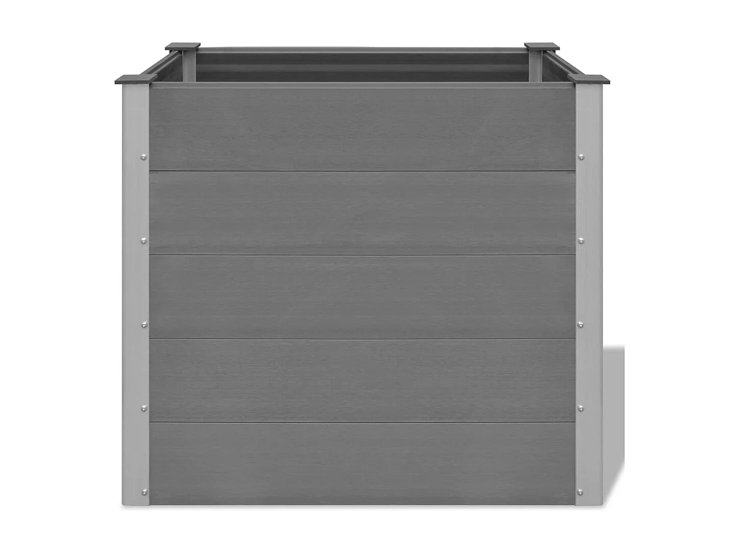 Jardinera arriate elevado plantas flores jardín WPC 100 x 50 x 91 cm gris 02_0001237