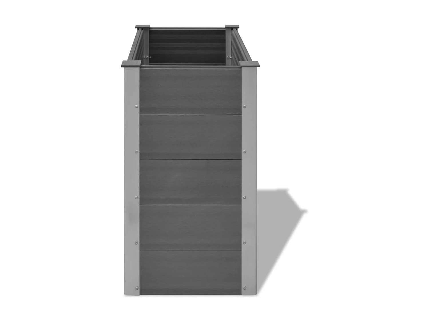 Jardinera arriate elevado plantas flores jardín WPC 100 x 50 x 91 cm gris 02_0001237