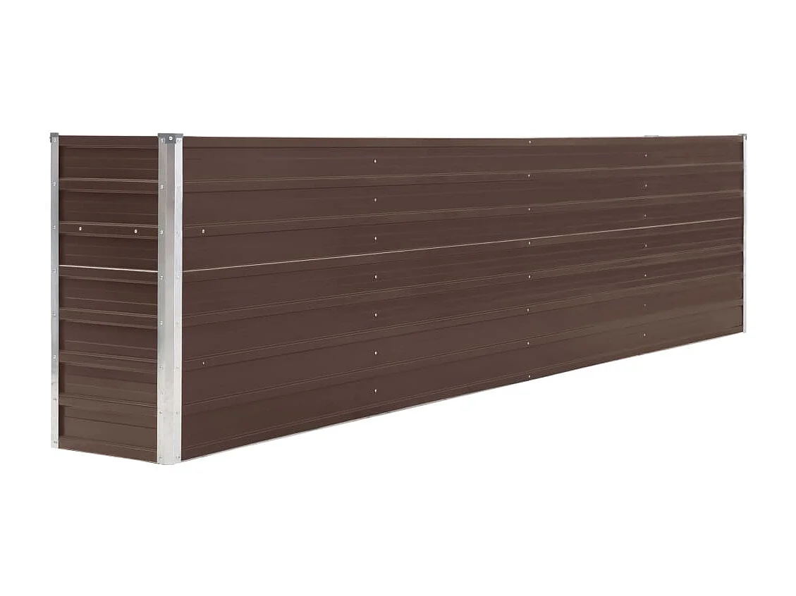 Canteiro elevado plantas flores jardim 320 x 40 x 77 cm aço galvanizado marrom 02_0000802