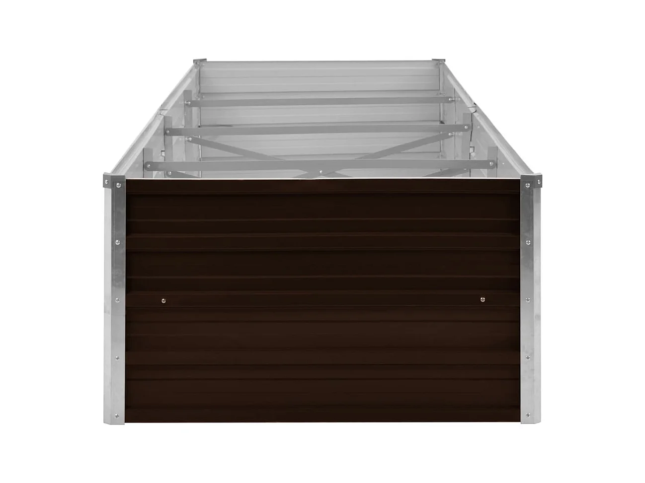 Fioriera rialzata piante fiori giardino marrone 320 x 80 x 45 cm acciaio zincato 02_0001220