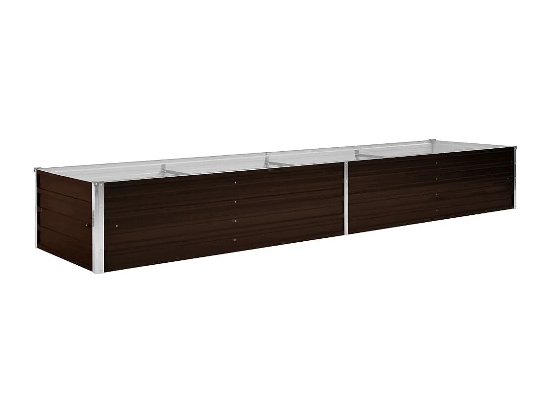 Fioriera rialzata piante fiori giardino marrone 320 x 80 x 45 cm acciaio zincato 02_0001220