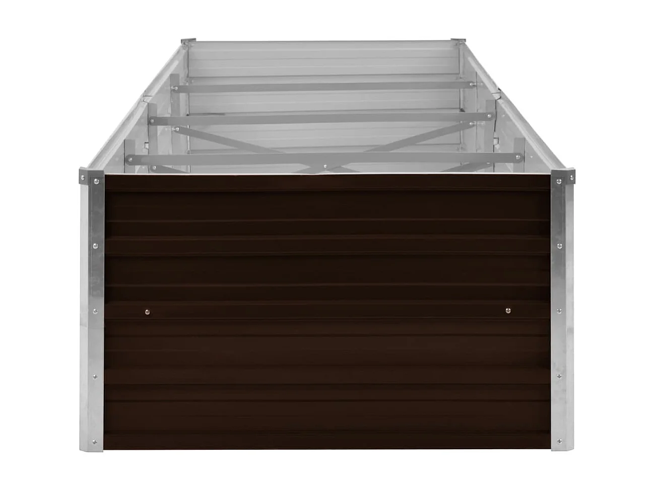 Fioriera rialzata piante fiori giardino marrone 320 x 80 x 45 cm acciaio zincato 02_0001220