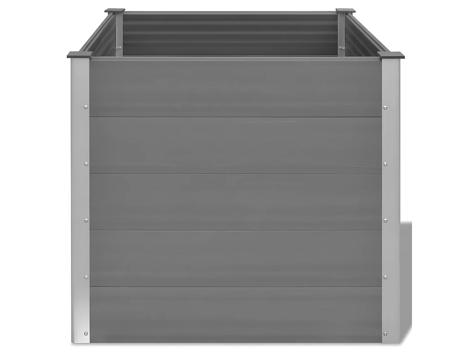 Jardinera arriate elevado plantas flores jardín WPC 100 x 100 x 91 cm gris 02_0001236