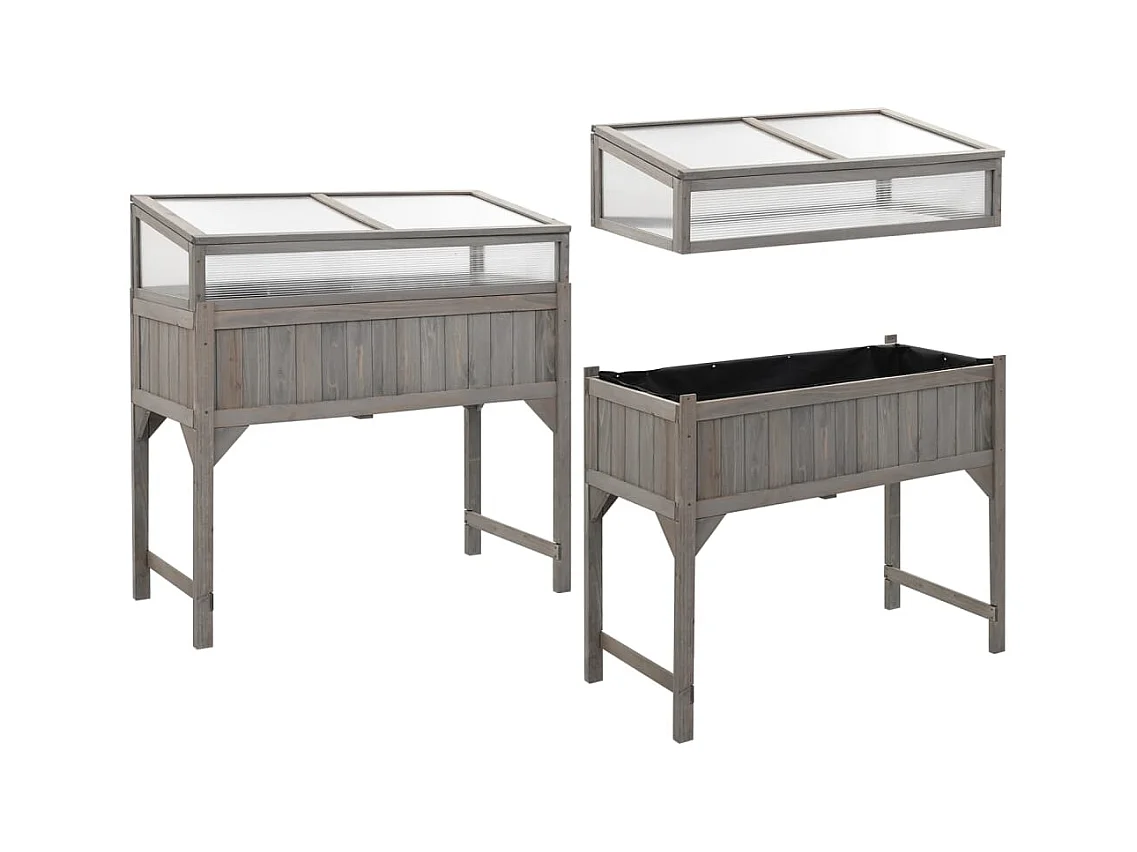 Jardinière lit surélevé plantes bois marron 110 x 54 x 120 cm 02_0000961