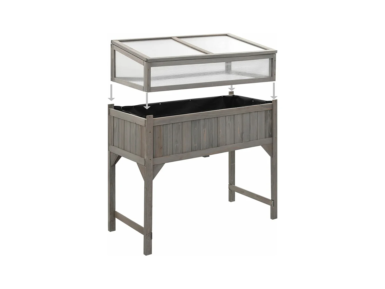 Jardinière lit surélevé plantes bois marron 110 x 54 x 120 cm 02_0000961