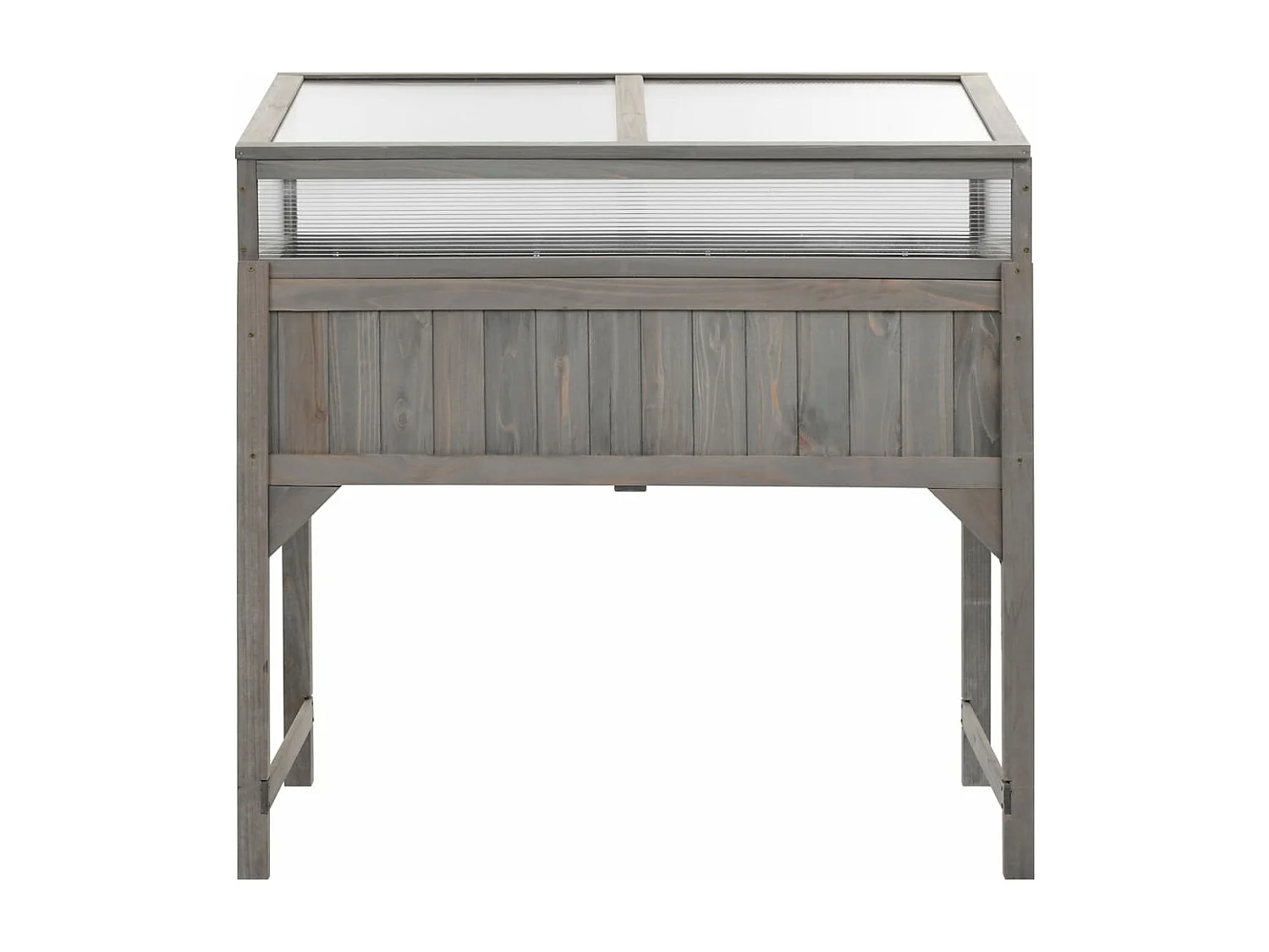 Plantador de canteiro elevado, jardim de flores com estufa 110 x 54 x 120 cm madeira maciça de abeto 02_0000961