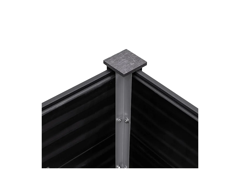 Plantador de canteiro elevado plantas flores jardim 250 x 100 x 54 cm WPC cinza 02_0001024