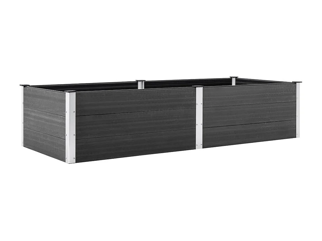 Fioriera rialzata piante fiori giardino 250 x 100 x 54 cm WPC grigio 02_0001024