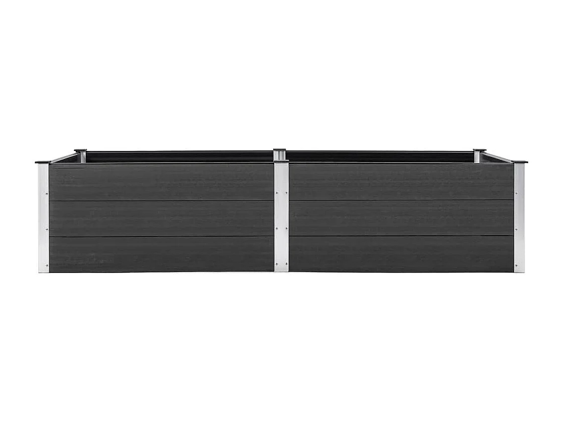 Fioriera rialzata piante fiori giardino 250 x 100 x 54 cm WPC grigio 02_0001024