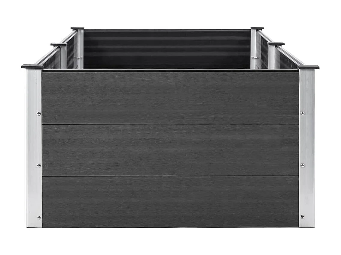 Fioriera rialzata piante fiori giardino 250 x 100 x 54 cm WPC grigio 02_0001024