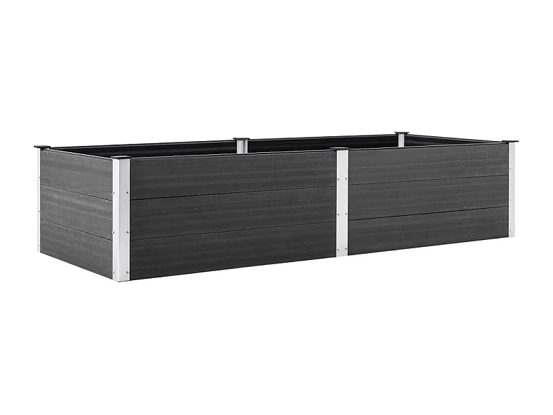 Fioriera rialzata piante fiori giardino 250 x 100 x 54 cm WPC grigio 02_0001024
