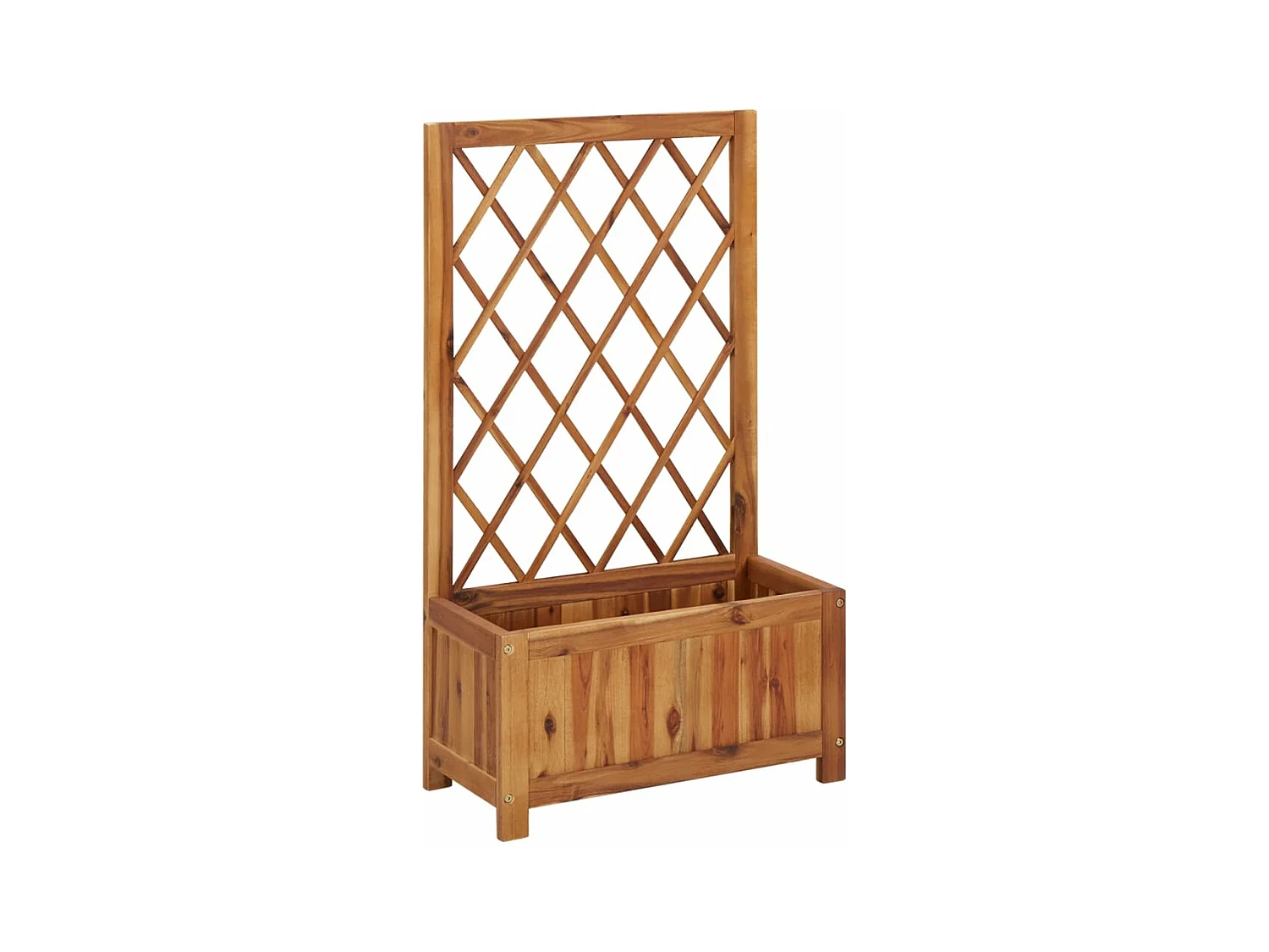 Jardinera arriate elevado plantas flores jardín 100 cm con enrejado de madera maciza de acacia 02_0001167